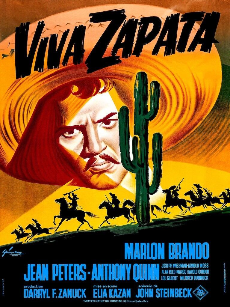 VIVA ZAPATA, MARLON BRANDON, JEAN PETERS, 1952, REPRO AFFICHE CINÉMA HQ
