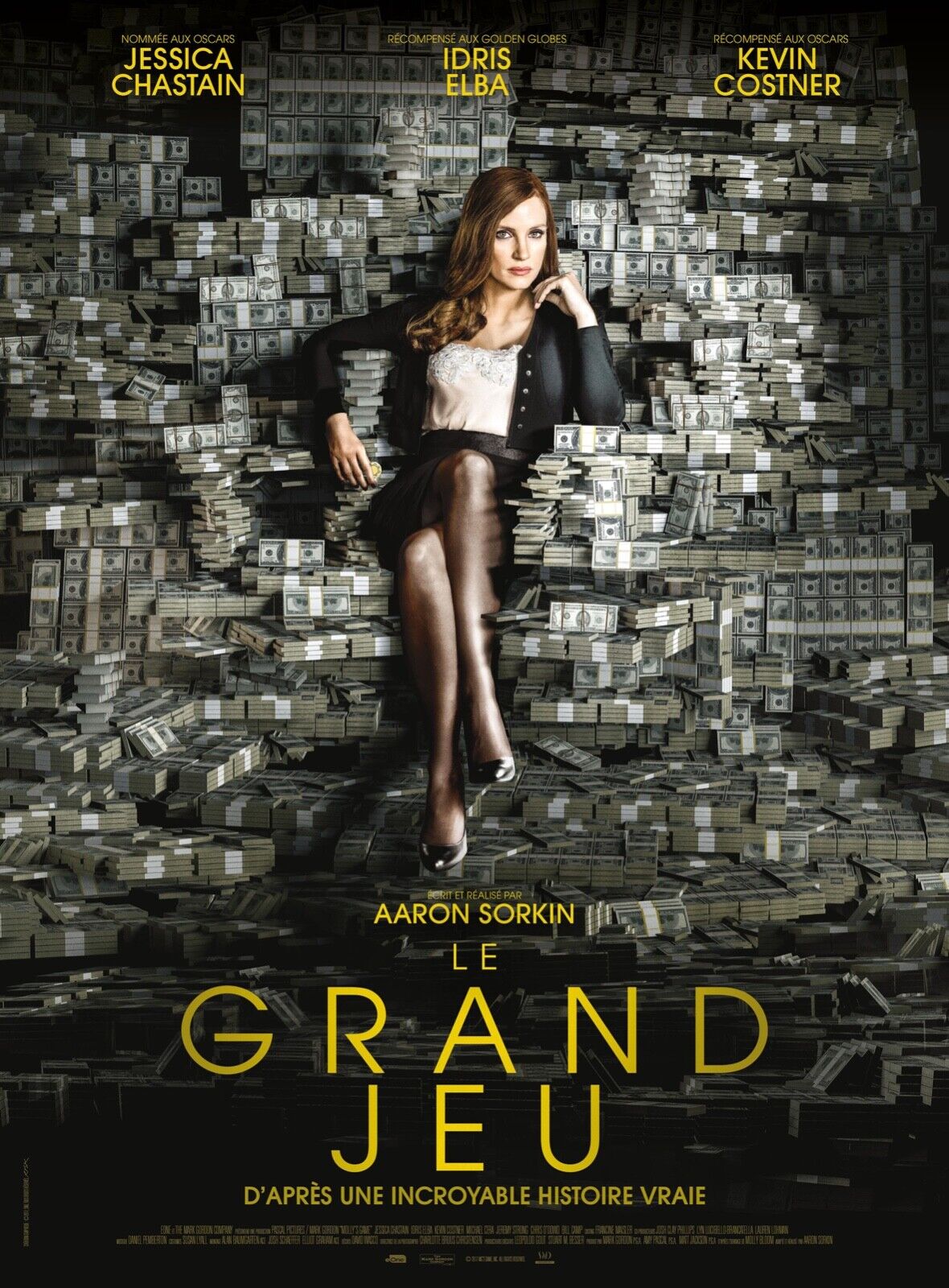 EL GRAN JUEGO, JESSICA CHASTAIN, 2017, Póster de cine réplica, VINTAGE, HQ