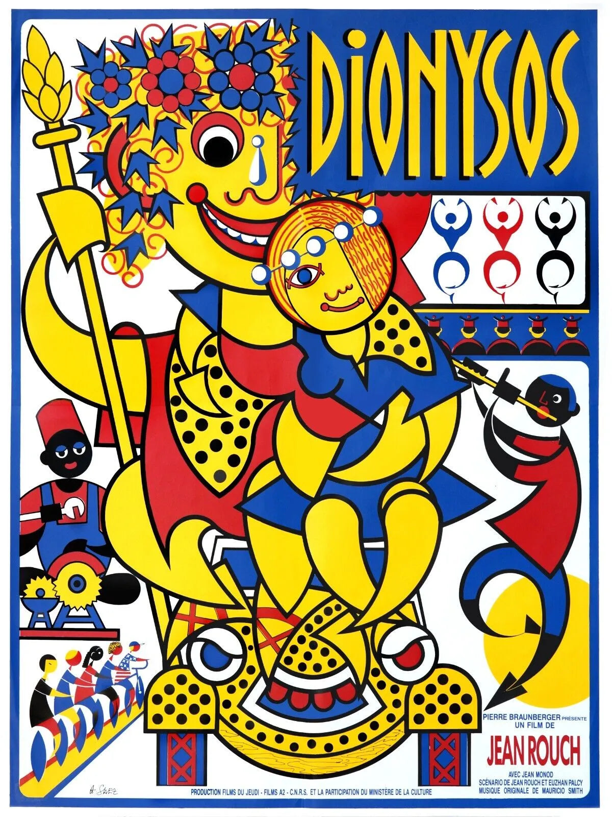 DIONYSOS, JEAN MONOD, 1984, REPRO MOVIE POSTER, VINTAGE, HQ