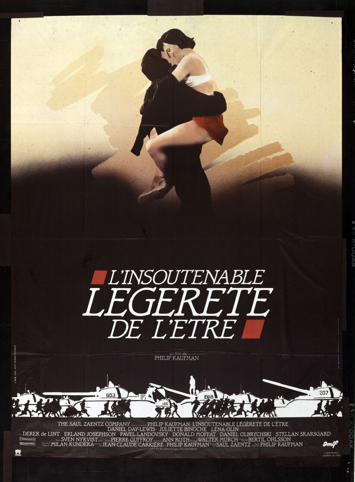 L’INSOUTENABLE LÉGÈRETÉ DE L’ÊTRE, DANIEL DAY-LEWIS, 1988, REPRO MOVIE POSTER, VINTAGE, HQ
