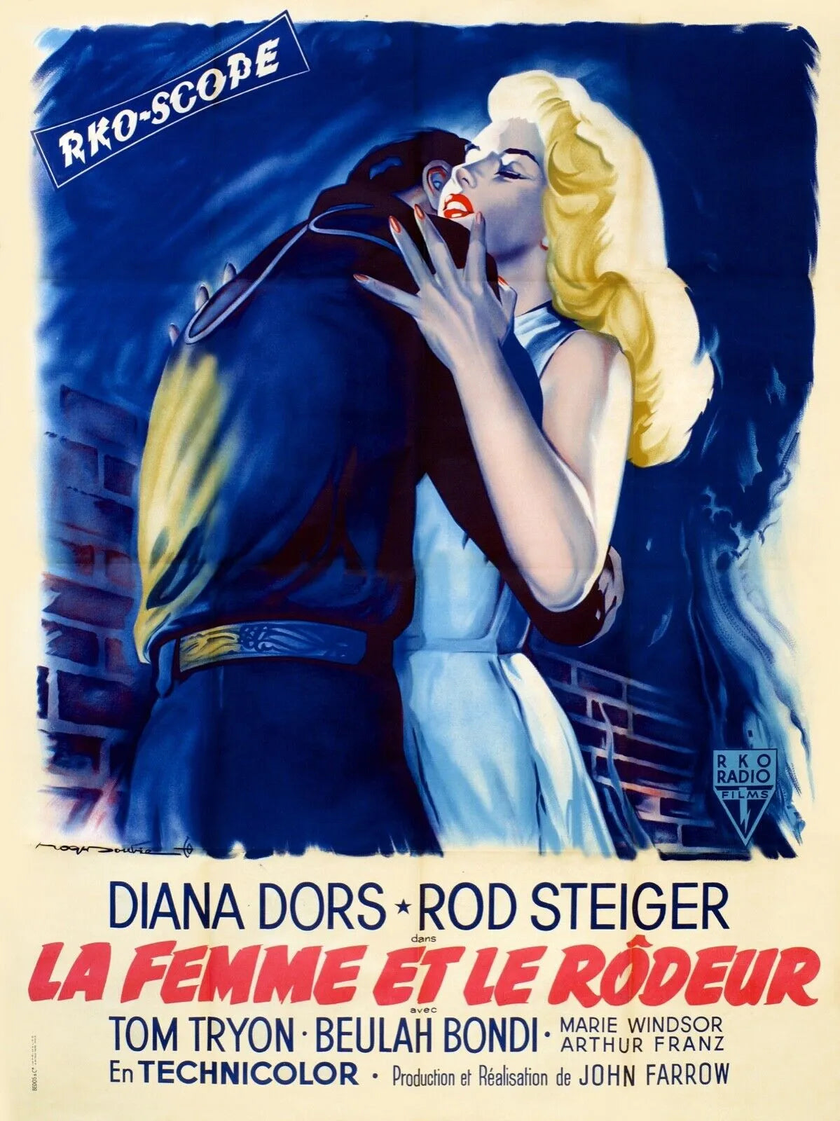 LA FEMME ET LE RODEUR, DIANA DORS, 1955, REPRO AFFICHE CINEMA, VINTAGE, HQ