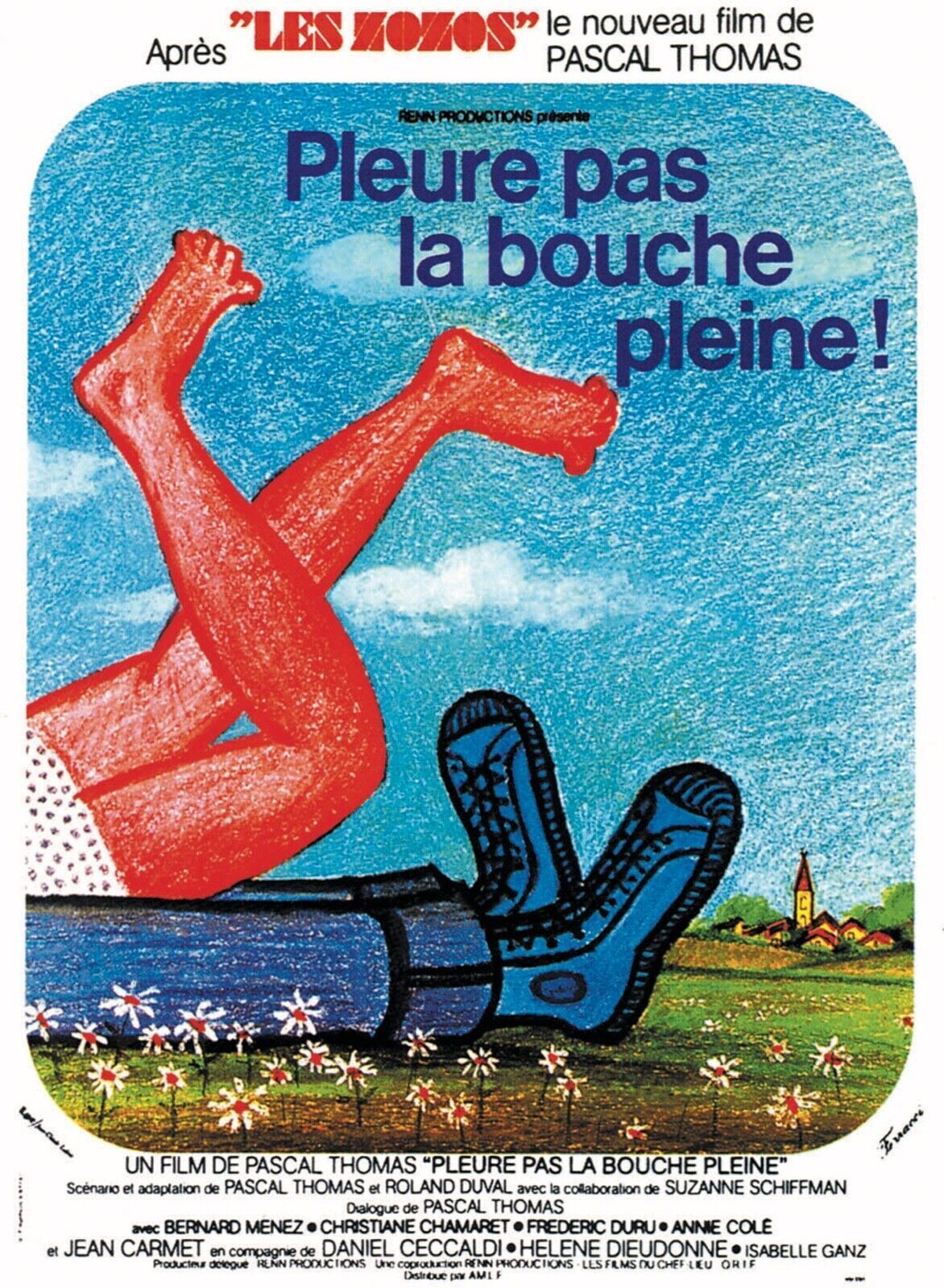 PLEURE PAS LA BOUCHE PLEINE ! BERNARD MENEZ, 1973, Repro Affiche cinéma VINTAGE, HQ