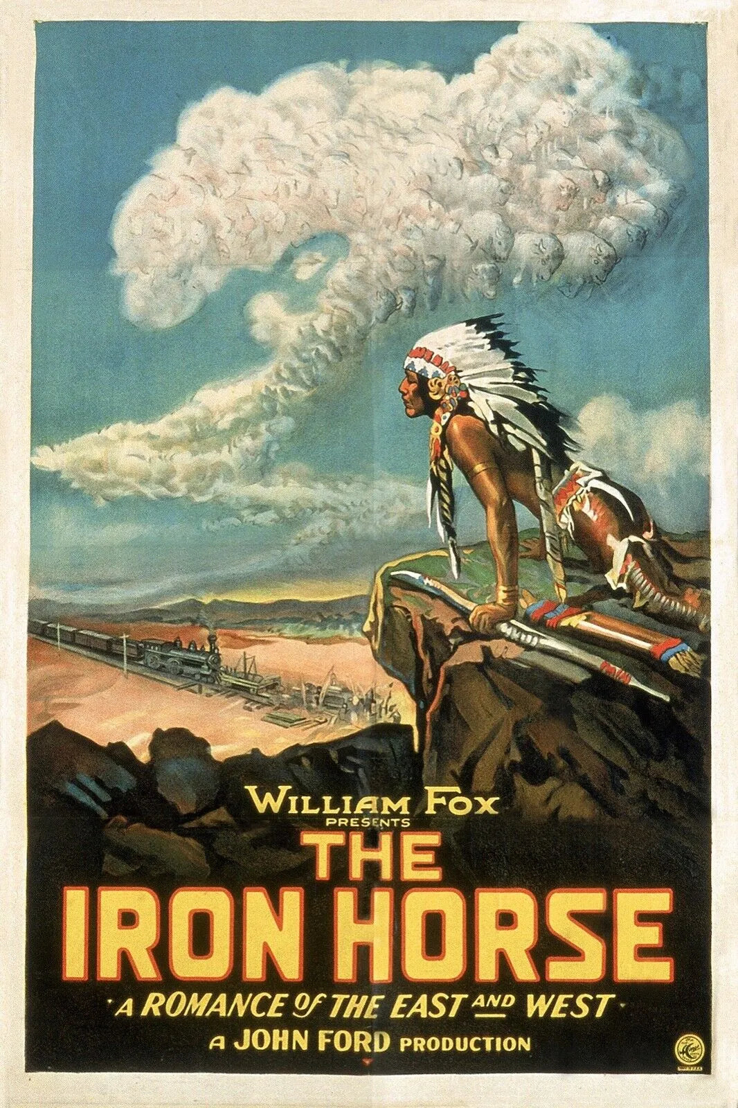 IRON HORSE, GEORGE O’BRIEN, 1924, REPRO MOVIE POSTER, VINTAGE, HQ.