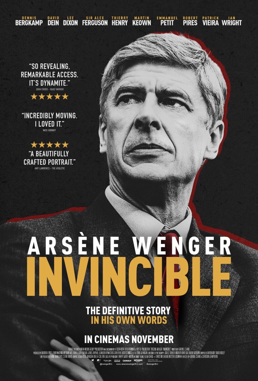 INVINCIBLE, ARSÈNE WENGER, REPRO MOVIE POSTER, VINTAGE, HQ.