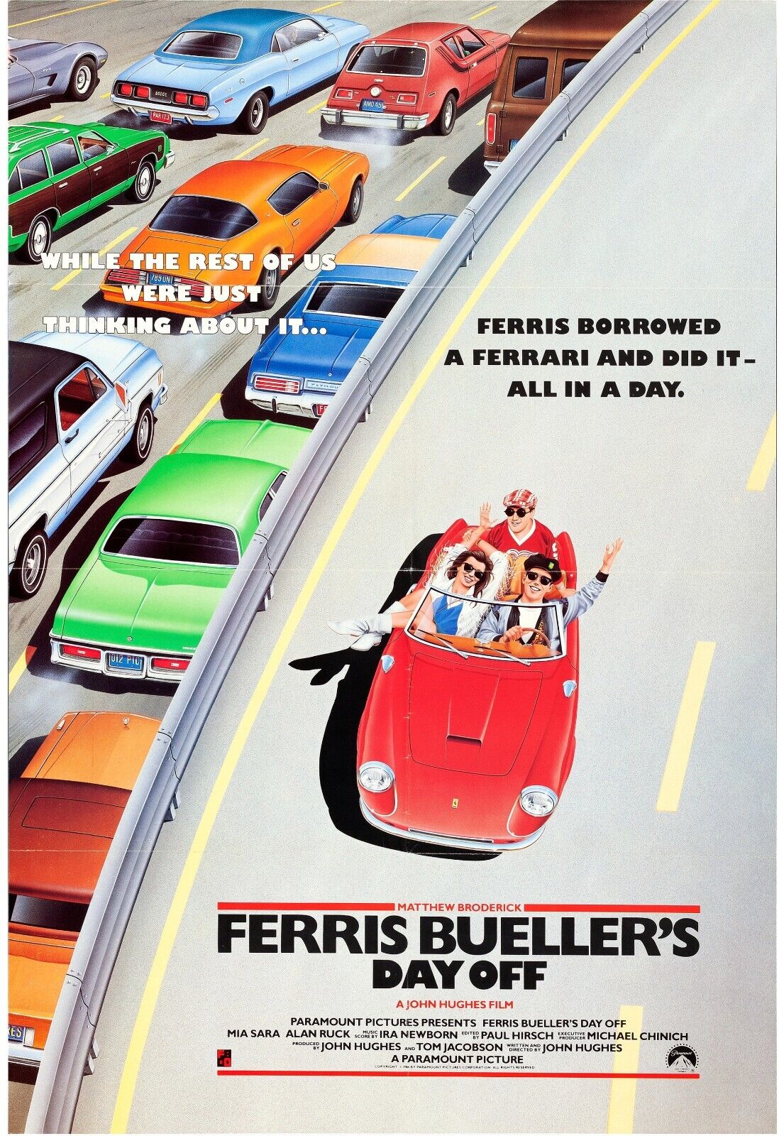 FERRIS BUELLER'S DAY OFF REPRO AFFICHE VOITURE PUBLICITAIRE SUR TOILE