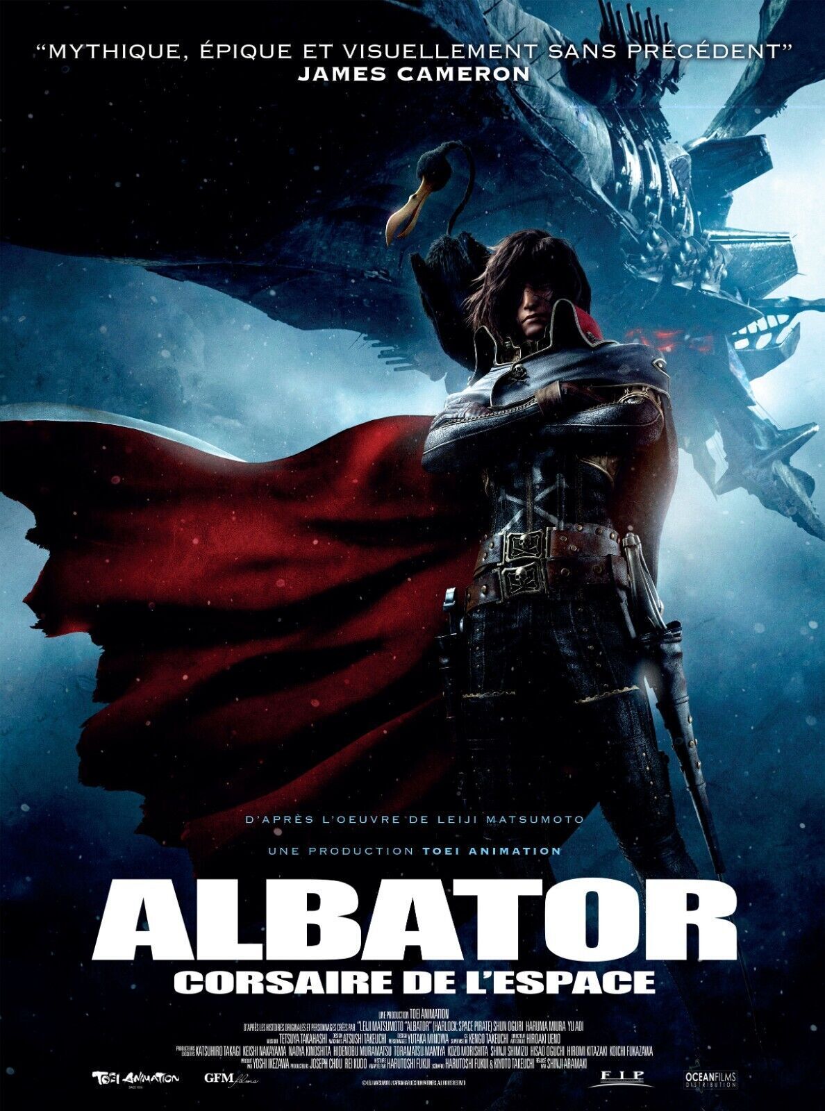 HARLOCK, THE SPACE CORSAIR, SHUN OGURI, 2013, REPRO MOVIE POSTER, VINTAGE, HQ