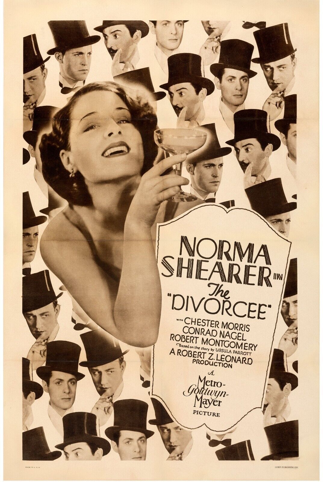 LA DIVORCÉE, NORMA SHEARER, 1930, repro affiche de cinema, VINTAGE, HQ