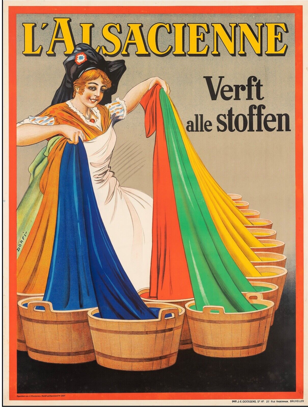 L'ALSACIENNE, FRANCE, VOYAGE - REPRO AFFICHE PUBLICITAIRE VINTAGE SUR TOILE HQ