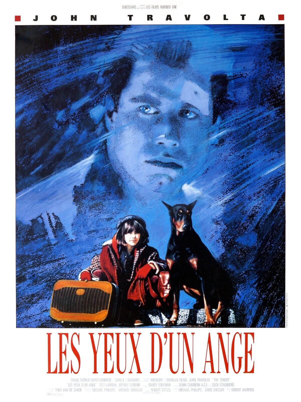 LES YEUX D'UN ANGE, ROBERT HARMON, JOHN TRAVOLTA,1991, repro affiche de cinema, HQ