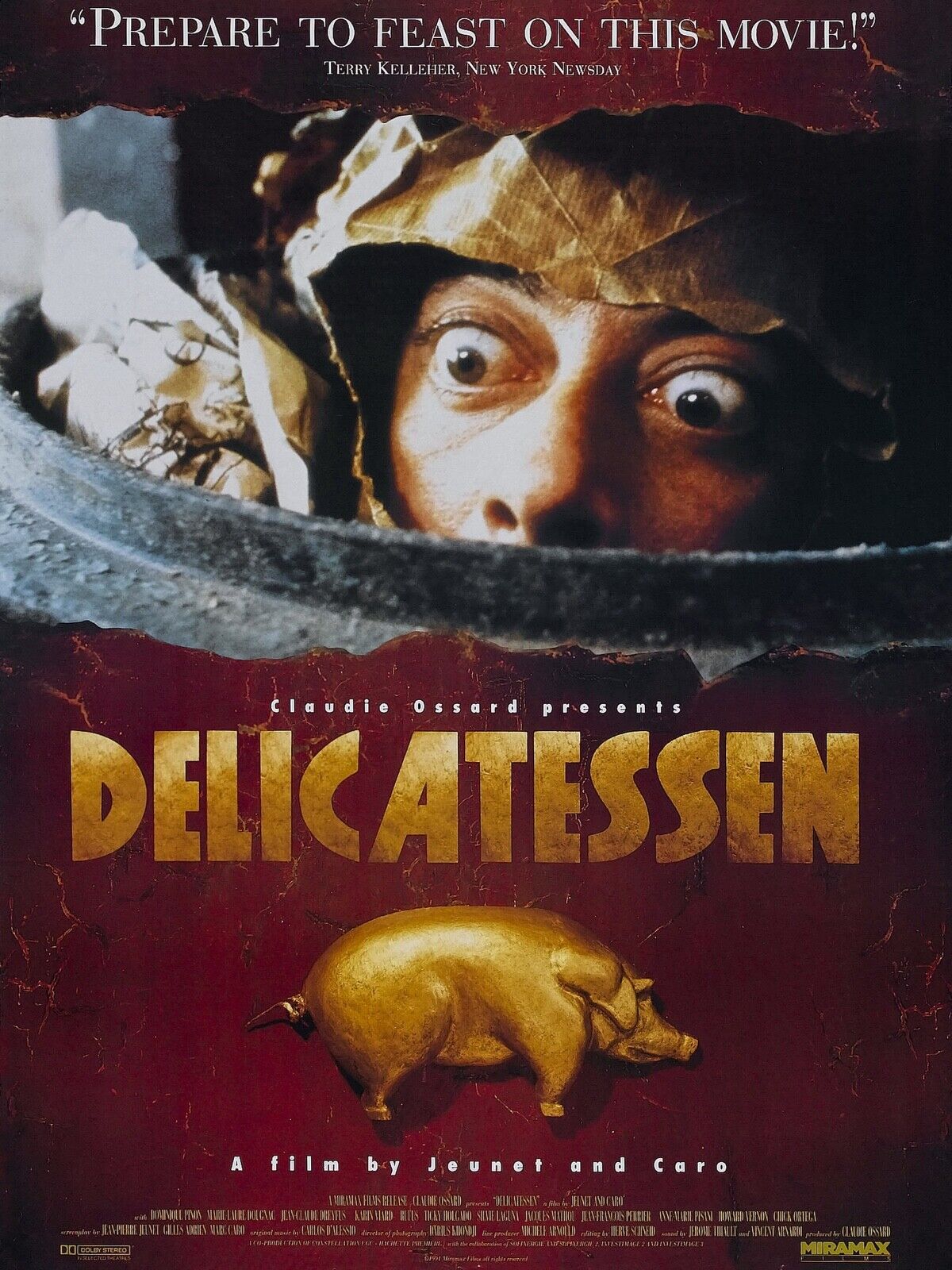 DELICATESSEN, DOMINIQUE PINON, 1991, REPRO MOVIE POSTER, VINTAGE, HQ