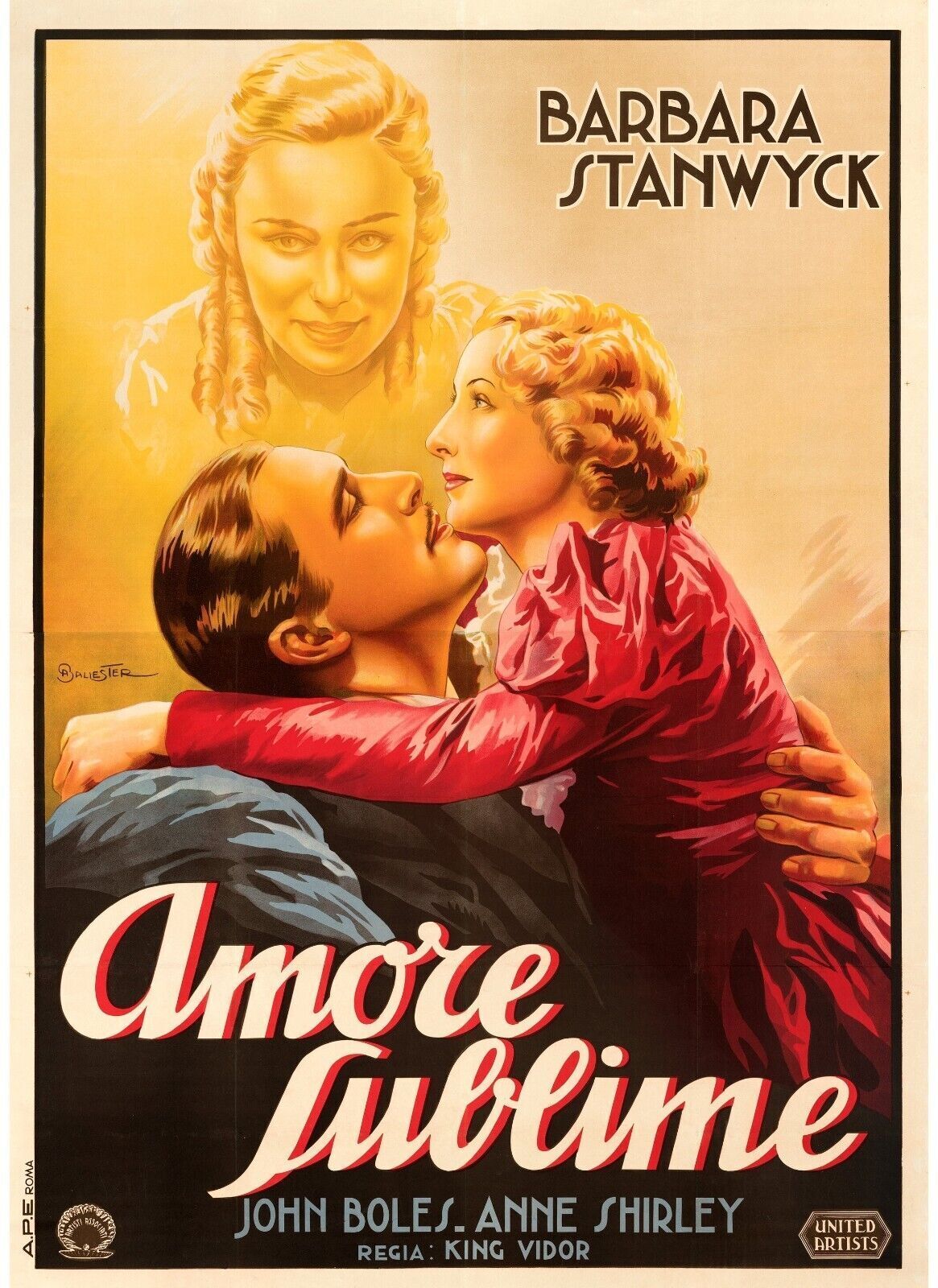 L’AMORE SUBLIME, BARBARA STANWYCK, 1937, REPRO MOVIE POSTER, VINTAGE, HQ