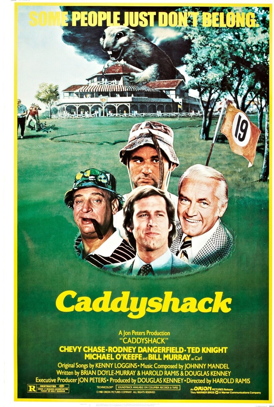 MAD GOLF, BILL MURRAY, 1980, REPRODUCCIÓN DE CARTEL DE PELÍCULA, VINTAGE, HQ.
