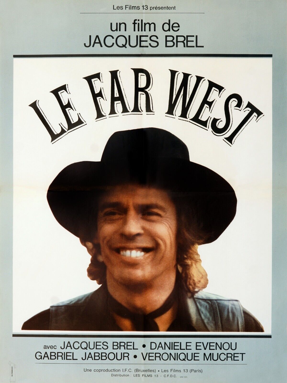 LE FAR WEST, JACQUES BREL, 1973, Repro Affiche Cinéma VINTAGE, HQ