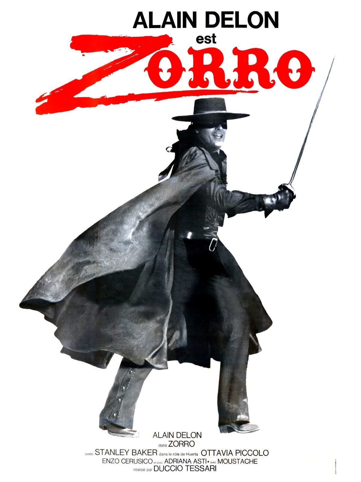 ZORRO, ALAIN DELON, 1975, repro affiche de cinema,  HQ