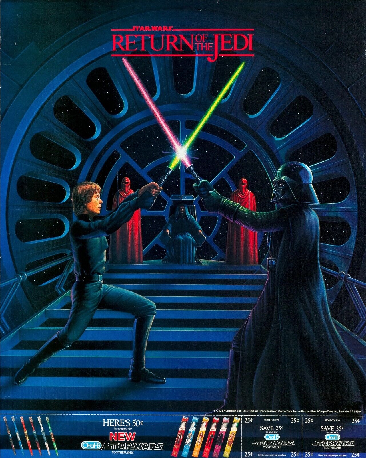 STAR WARS, RETURN OF THE JEDI, VINTAGE CINEMA POSTER REPRO, HQ