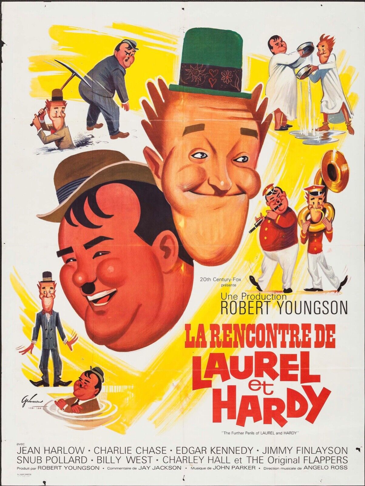 THE MEETING OF LAUREL AND HARDY, JAY JACKSON, 1965, Repro cinema poster, VINTAGE, HQ