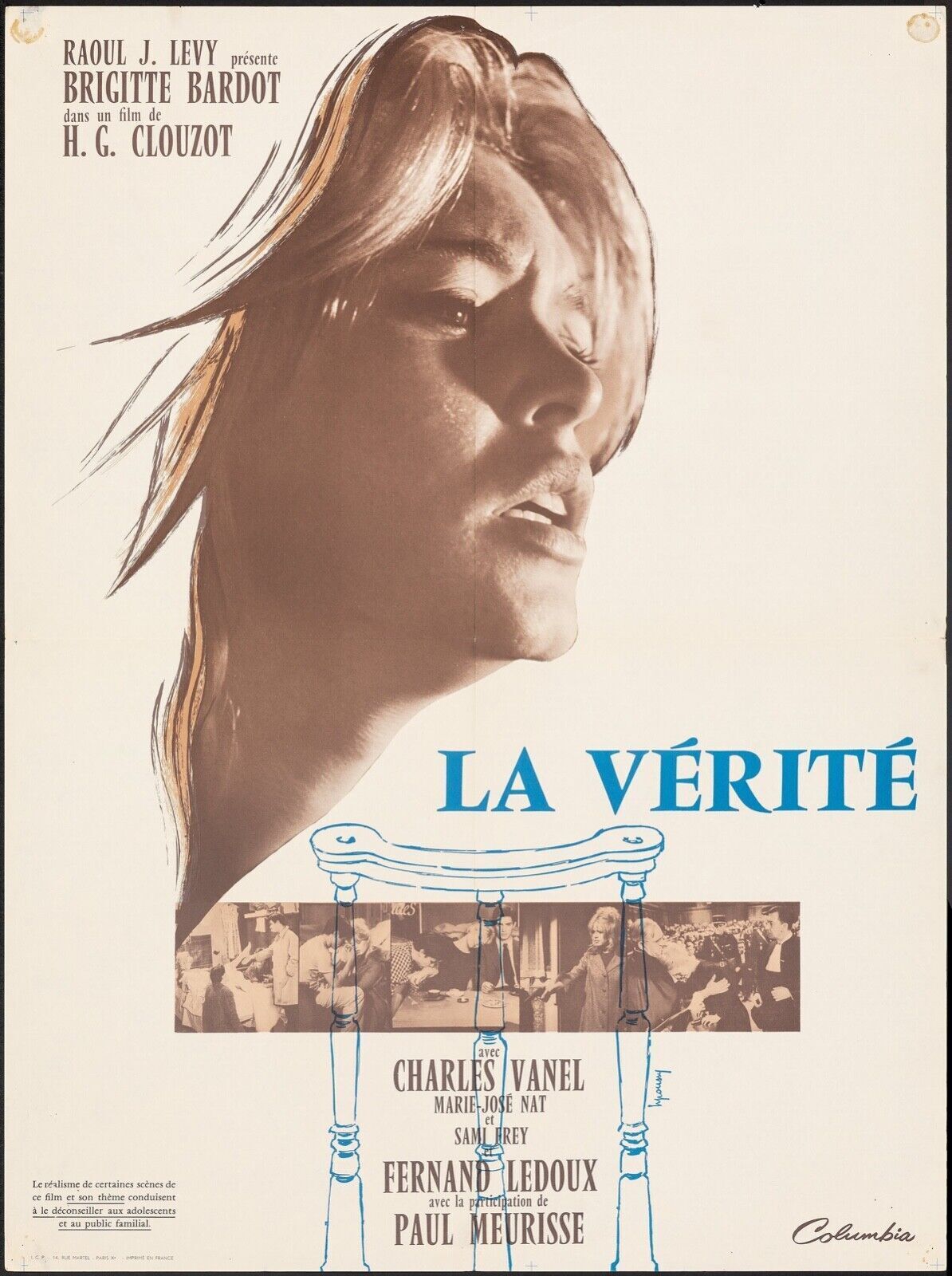 LA VÉRITÉ, BRIGITTE BARDOT, CHARLES VANEL, 1960, Repro Affiche Cinéma, VINTAGE, HQ