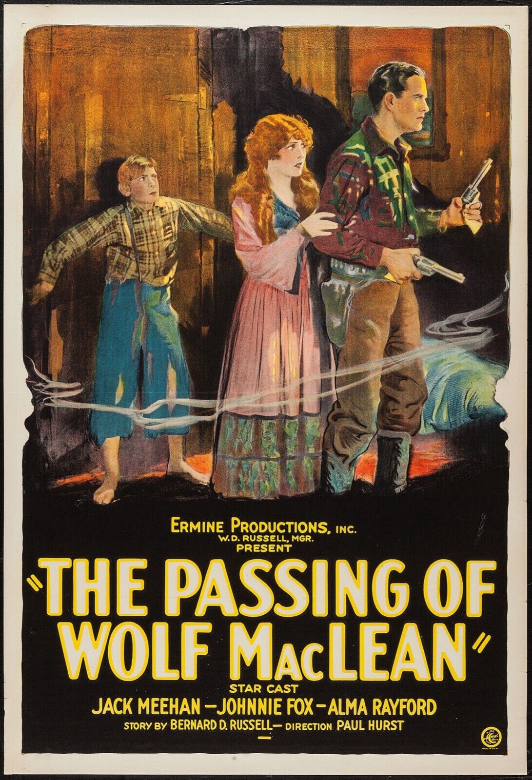 LA MUERTE DE WOLF, MAC LEAN, JACK MOWER, 1924, CARTEL DE CINE REPRO, HQ