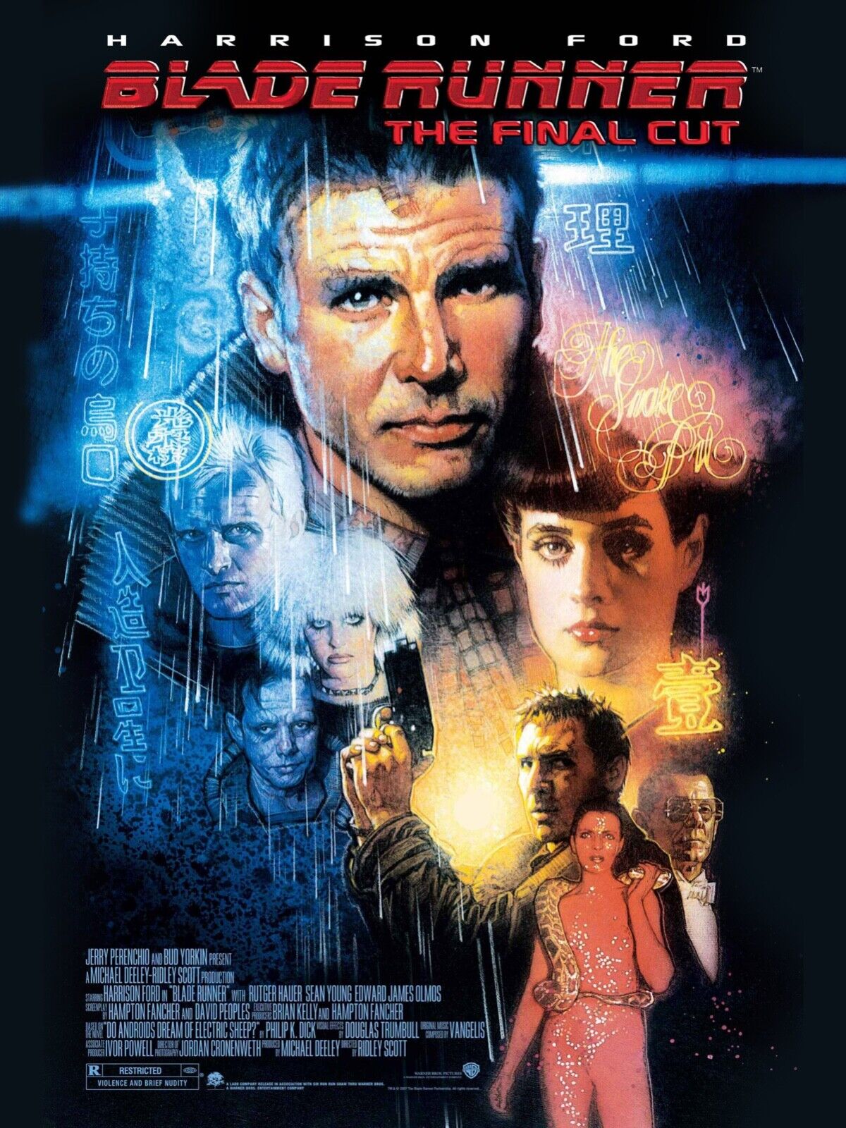 BLADE RUNNER: THE FINAL CUT, HARRISON FORD, 2007, REPRO MOVIE POSTER, VINTAGE, HQ