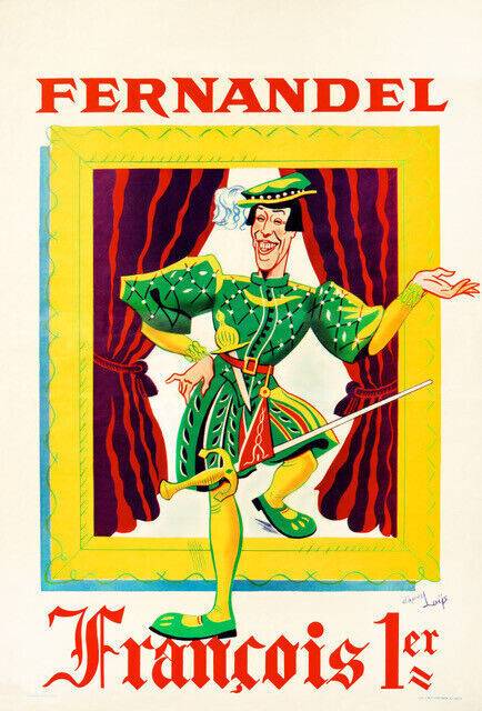 FRANÇOIS 1ER, FERNANDEL, 1937, REPRO MOVIE POSTER, VINTAGE, HQ