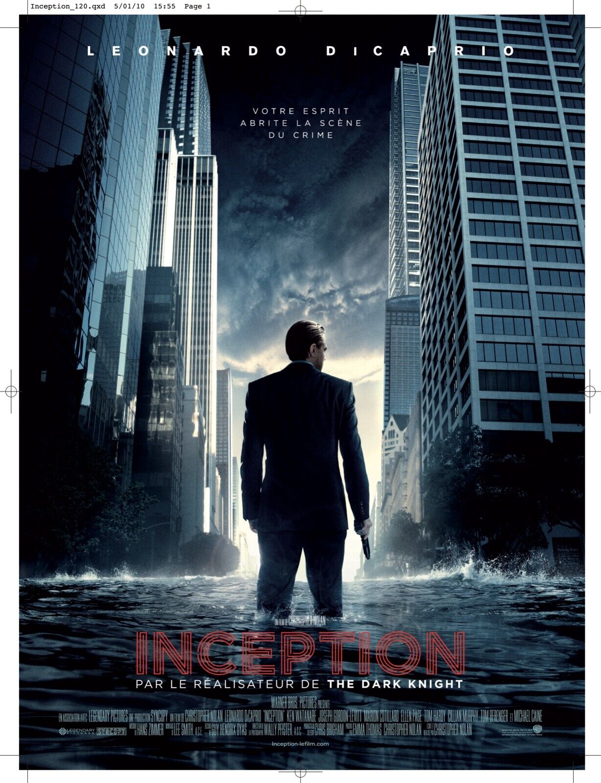 INCEPTION, LEONARDO DI CAPRIO, AFFICHE CINEMA VINTAGE HQ