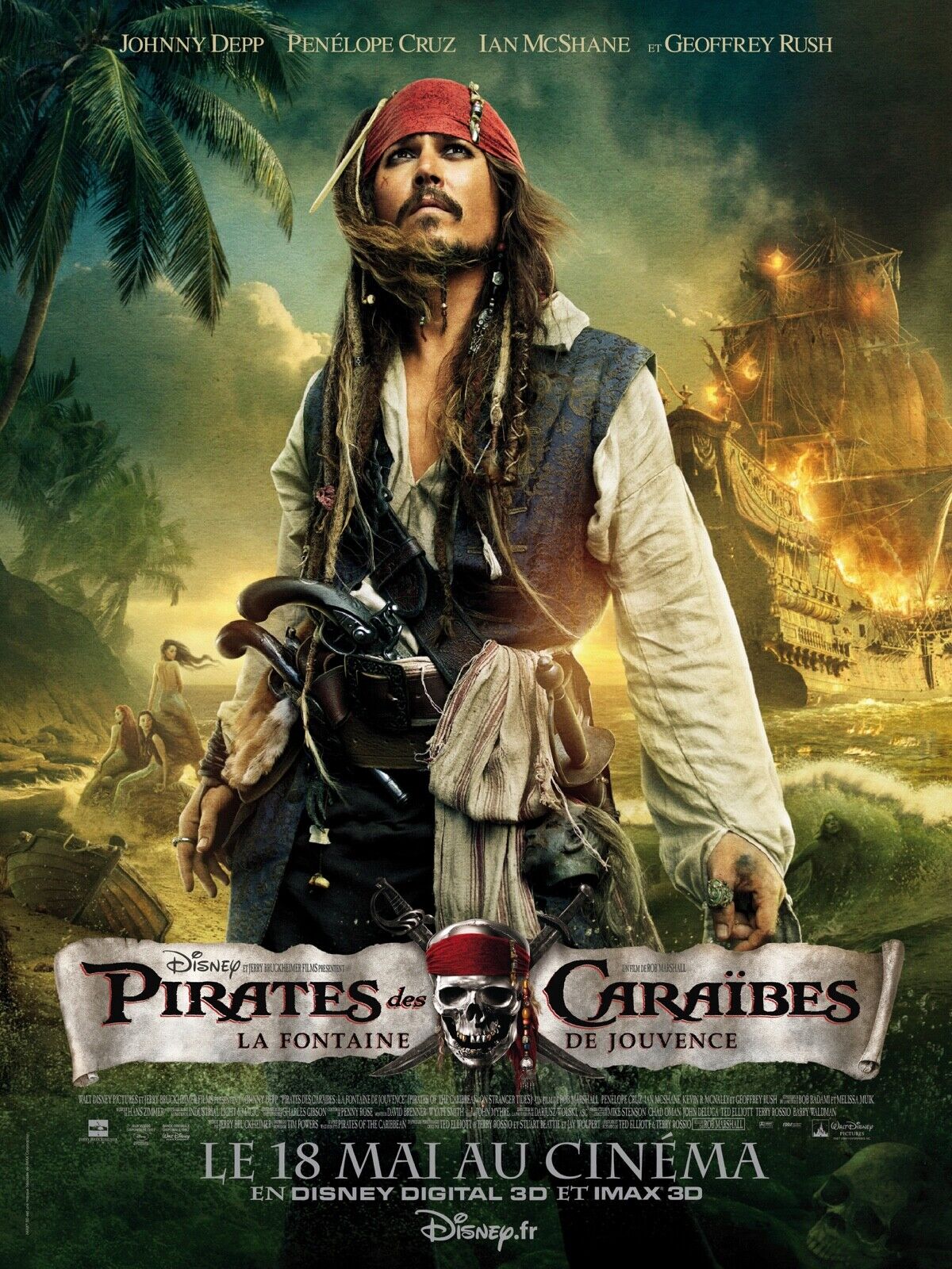 PIRATES DES CARAÏBES, JOHNNY DEEP, 2003, Repro affiche cinéma VINTAGE, HQ