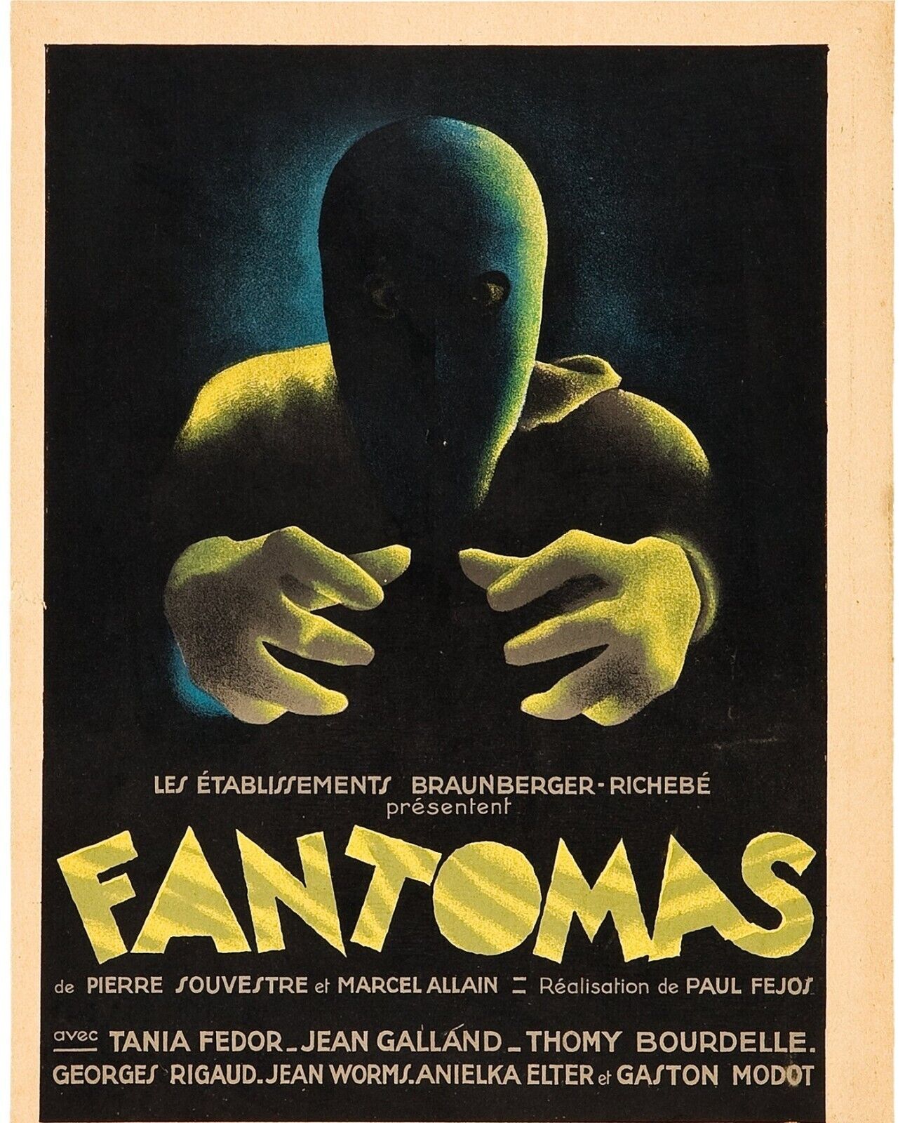 FANTOMAS, TANIA FEDOR, REPRO VINTAGE CINEMA POSTER 1964 HQ