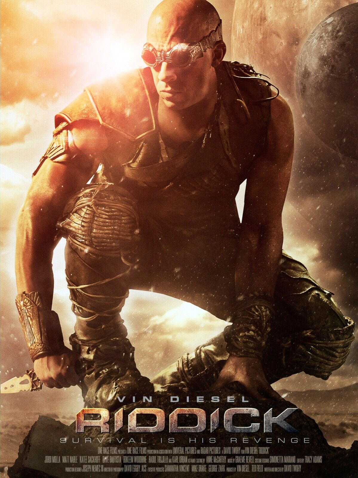 RIDDICK, VIN DIESEL, 2013, Repro affiche cinéma VINTAGE HQ