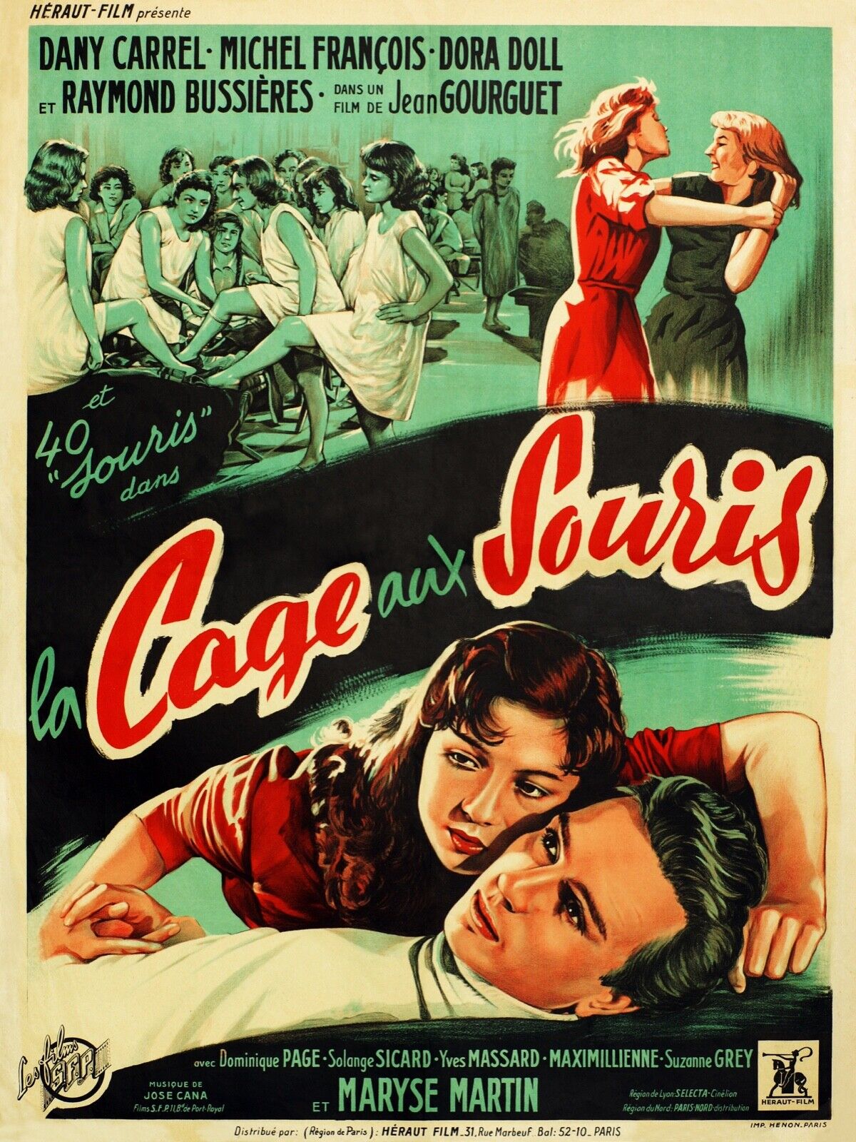 LA CAGE AUX SOURIS, DANY CARREL, 1978, REPRO AFFICHE CINEMA VINTAGE, HQ