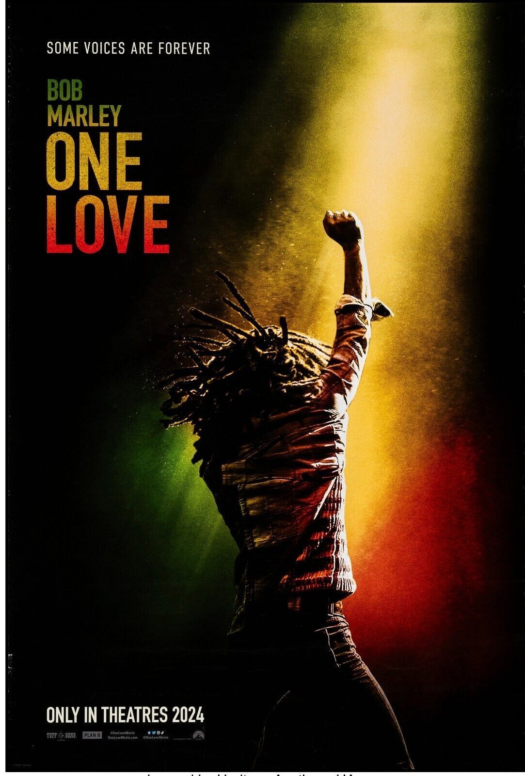 BOB MARLEY: ONE LOVE, KINGSLEY BEN-ADIR, 2024, REPRO MOVIE POSTER, VINTAGE, HQ