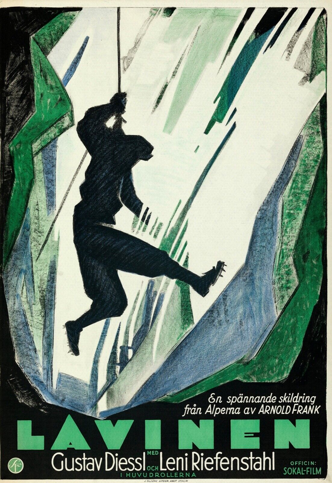 L’ENFER BLANC DU PIZ PALÜ, GUSTAV DIESSL, 1929, REPRO AFFICHE CINEMA VINTAGE, HQ