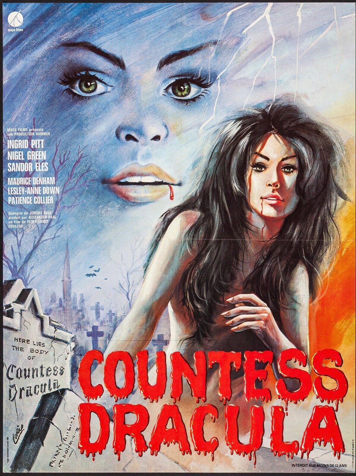 COUNTESS DRACULA INGRID PITT REPRO VINTAGE CINEMA POSTER