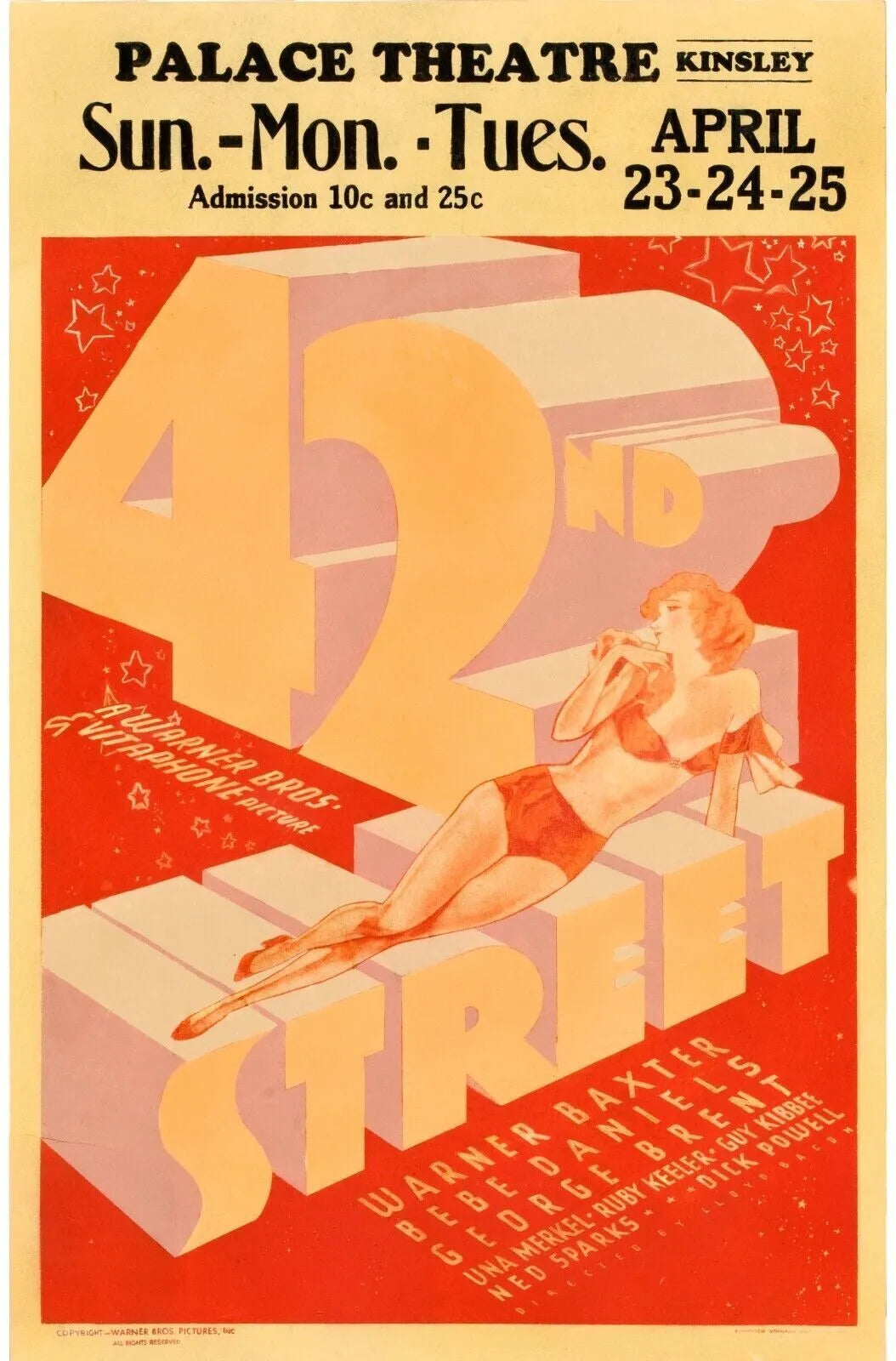 42E RUE, KINSLEY 1932, repro affiche cinéma, HQ
