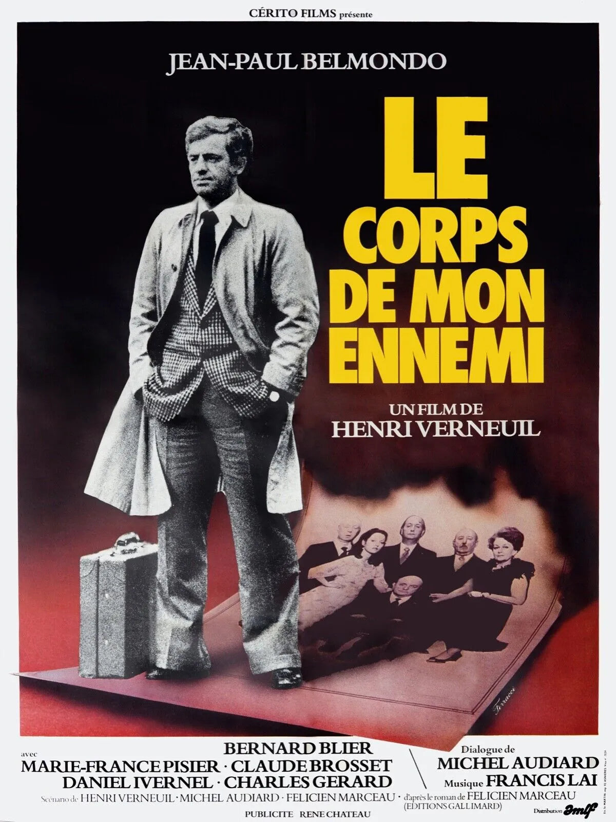 THE BODY OF MY ENEMY, JEAN-PAUL BELMONDO, 1976, Repro vintage cinema poster, HQ