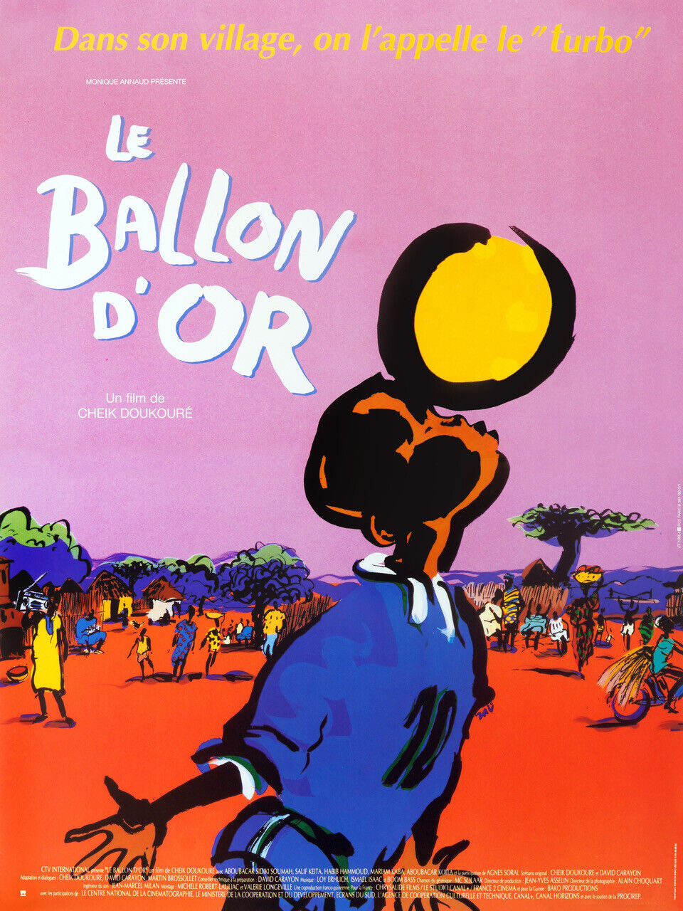 LE BALLON D’OR, CHEIK DOUKOURÉ, 1994, Repro affiche cinéma, VINTAGE,HQ
