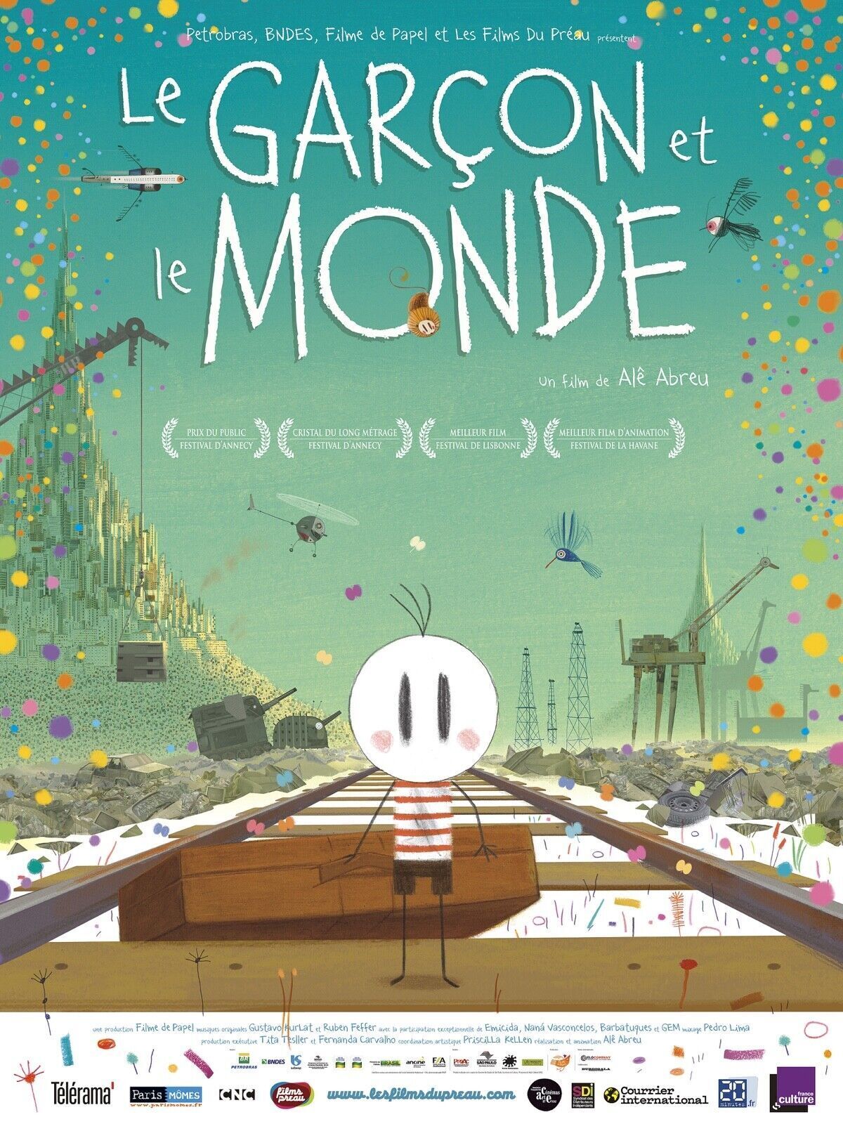 THE BOY AND THE WORLD, ALÊ ABREU, 2013, Repro vintage cinema poster, HQ