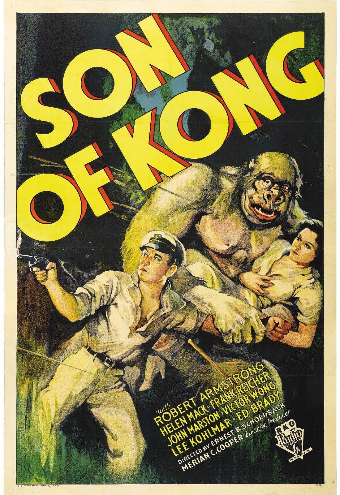 SON OF KONG, ROBERT AMSTRONG, 1933, repro cinema poster, HQ