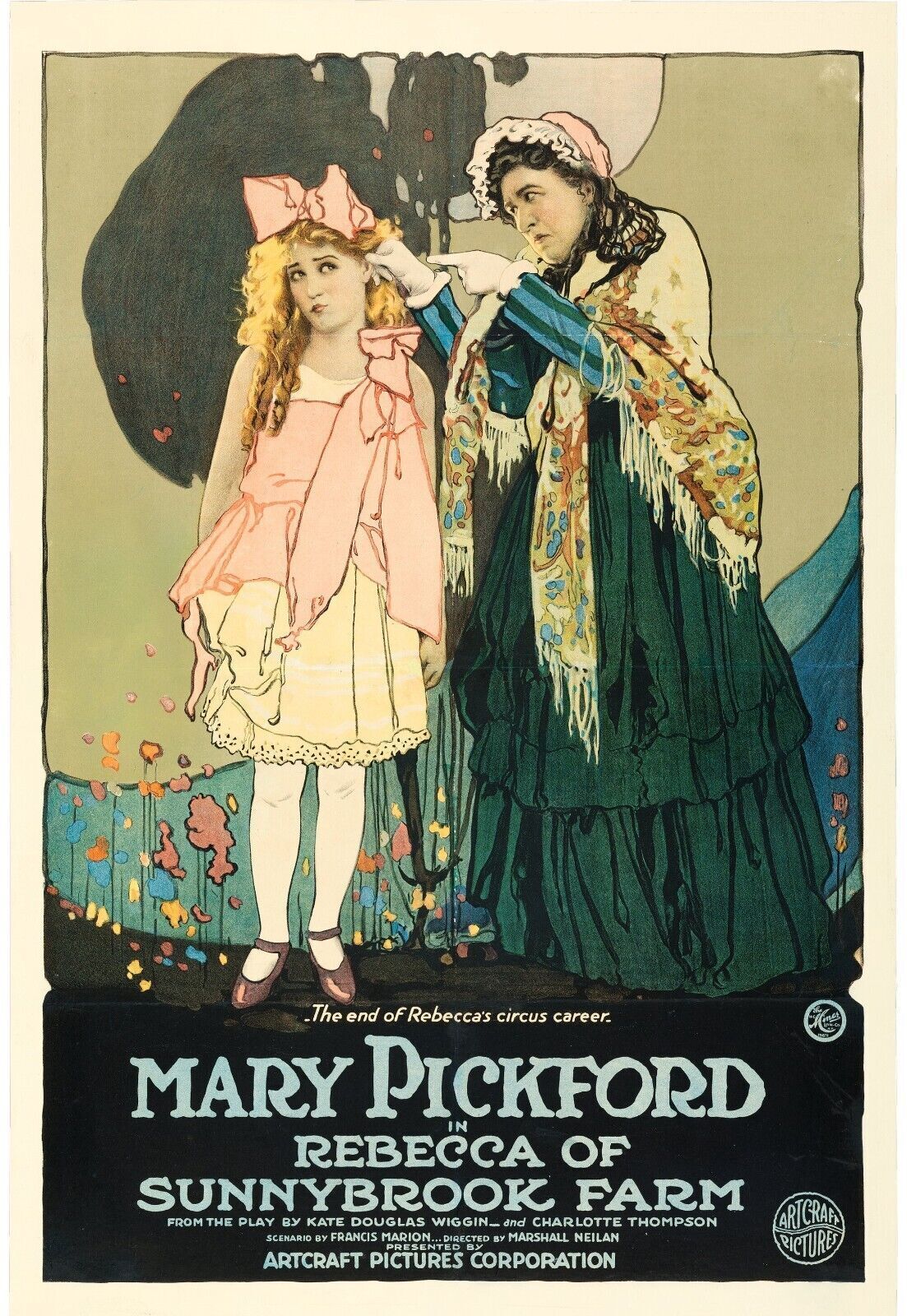 REBECA DU RUISSEAU ENSOLEILLE,  REBECCA OF SUNNYBROOK , MARY PICKFORD 1903, Repro affiche cinéma, HQ