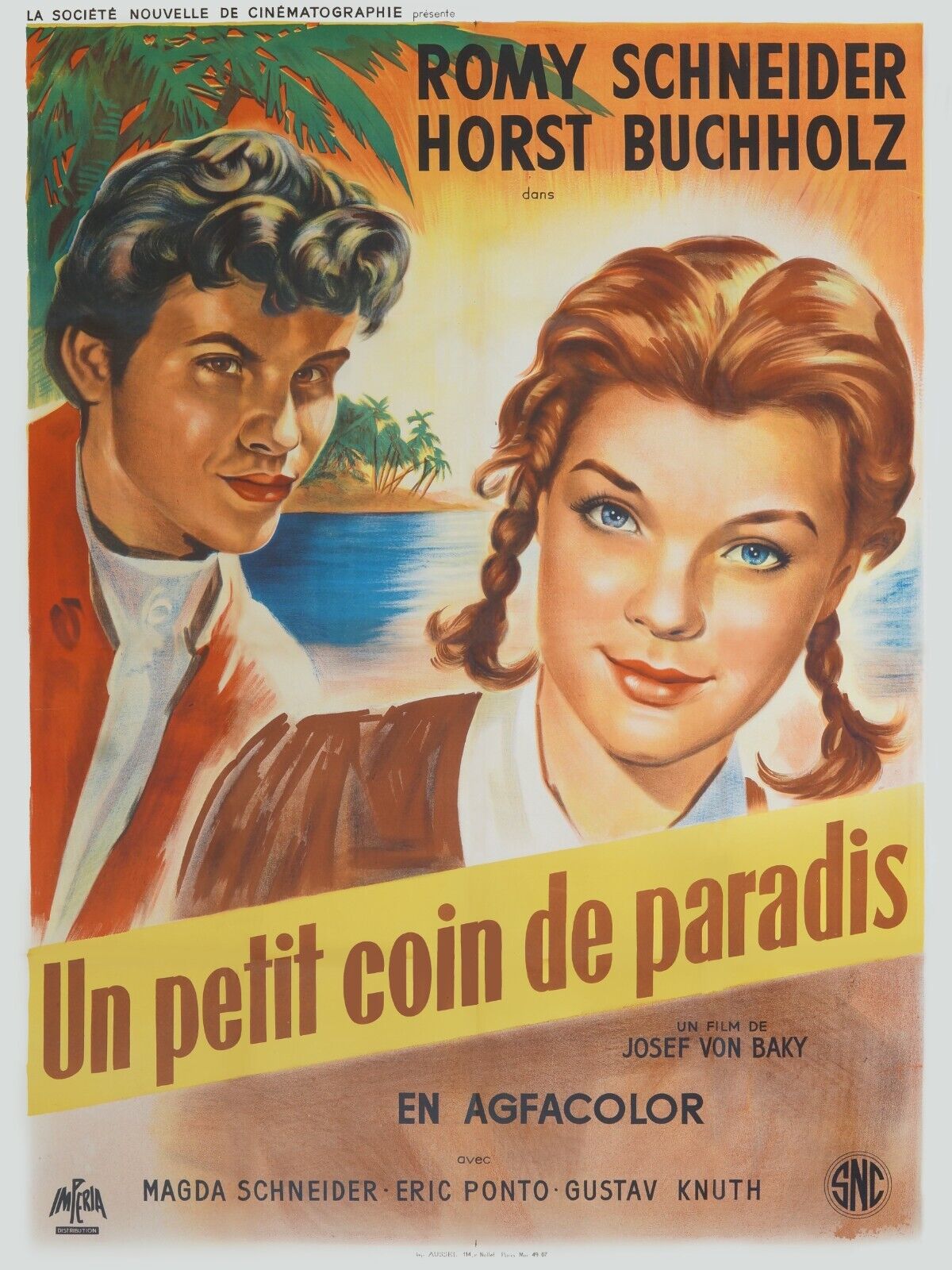 UN PETIT COIN DE PARADIS, ROMY SCHNEIDER, REPRO AFFICHE DE CINEMA VINTAGE, HQ