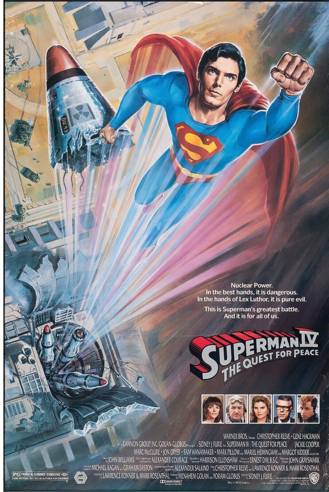 SUPERMAN IV THE QUEST FOR PEACE, CHRISTOPHER REEVE, 1984, REPRO THEATRICAL POSTER, HQ