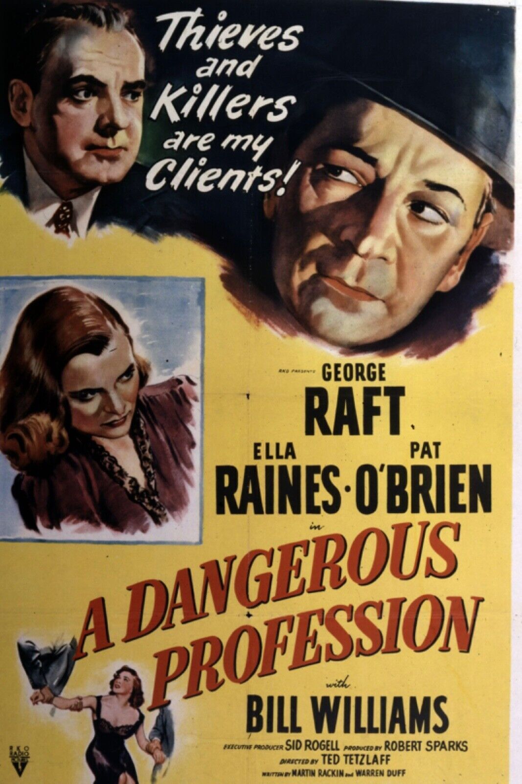 A DANGEROUS PROFESSION, GEORGE RAFT, REPRO AFFICHE CINEMA VINTAGE
