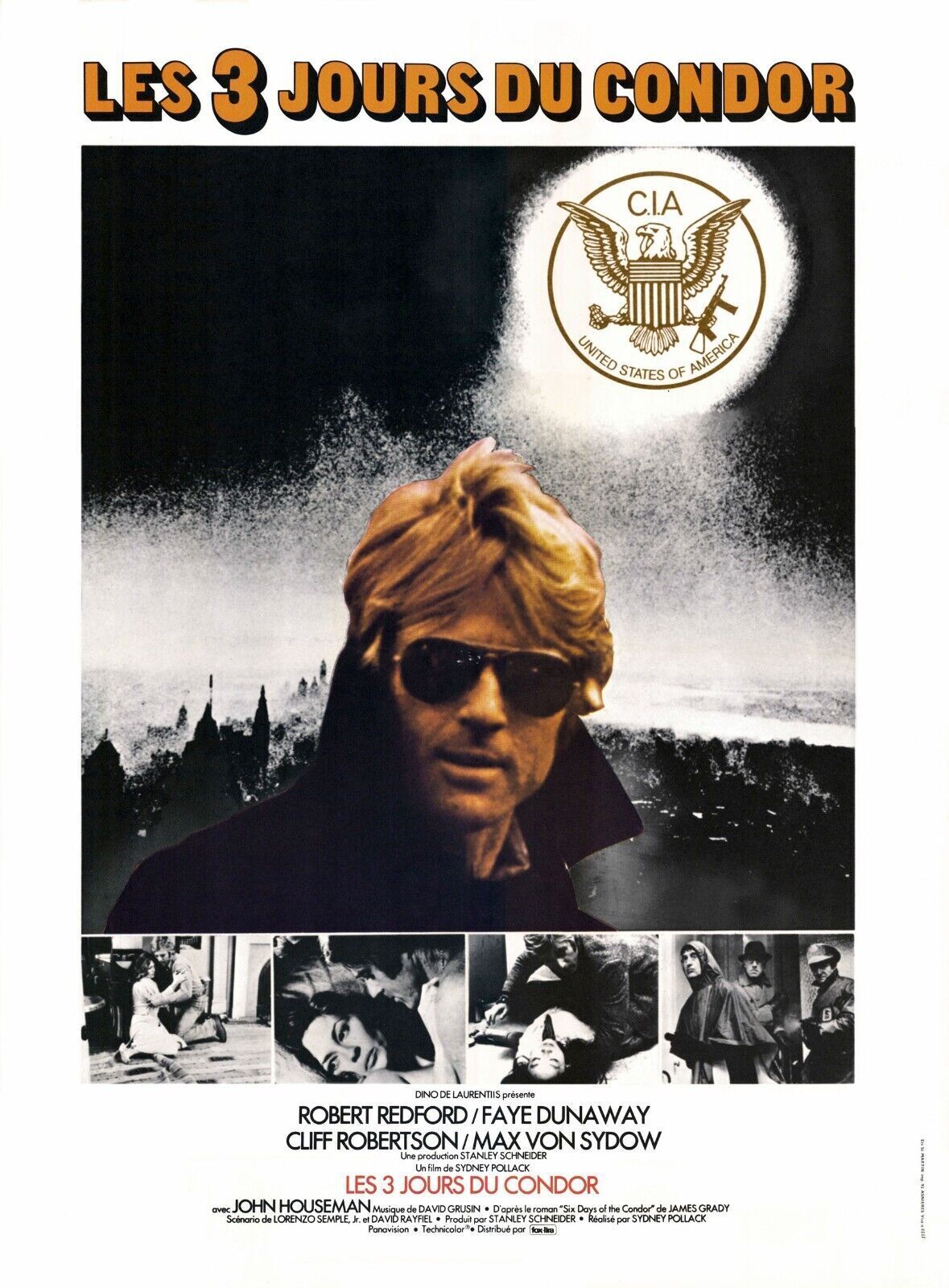 THREE DAYS OF THE CONDOR, ROBERT REDFORD, 1975, VINTAGE cinema poster reproduction, HQ