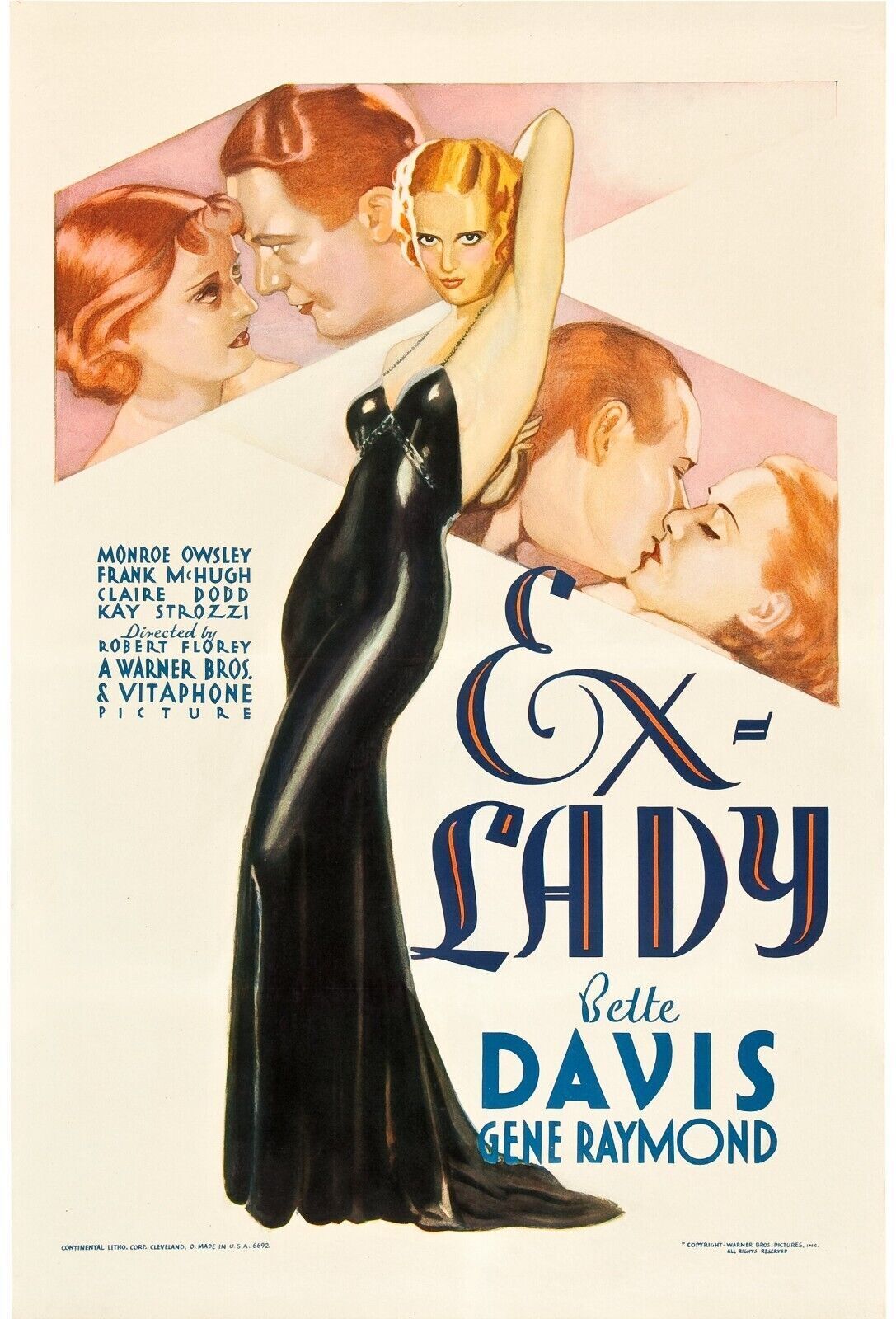 EX-LADY, BETTE DAVIS, 1933, REPRO AFFICHE VINTAGE, HQ