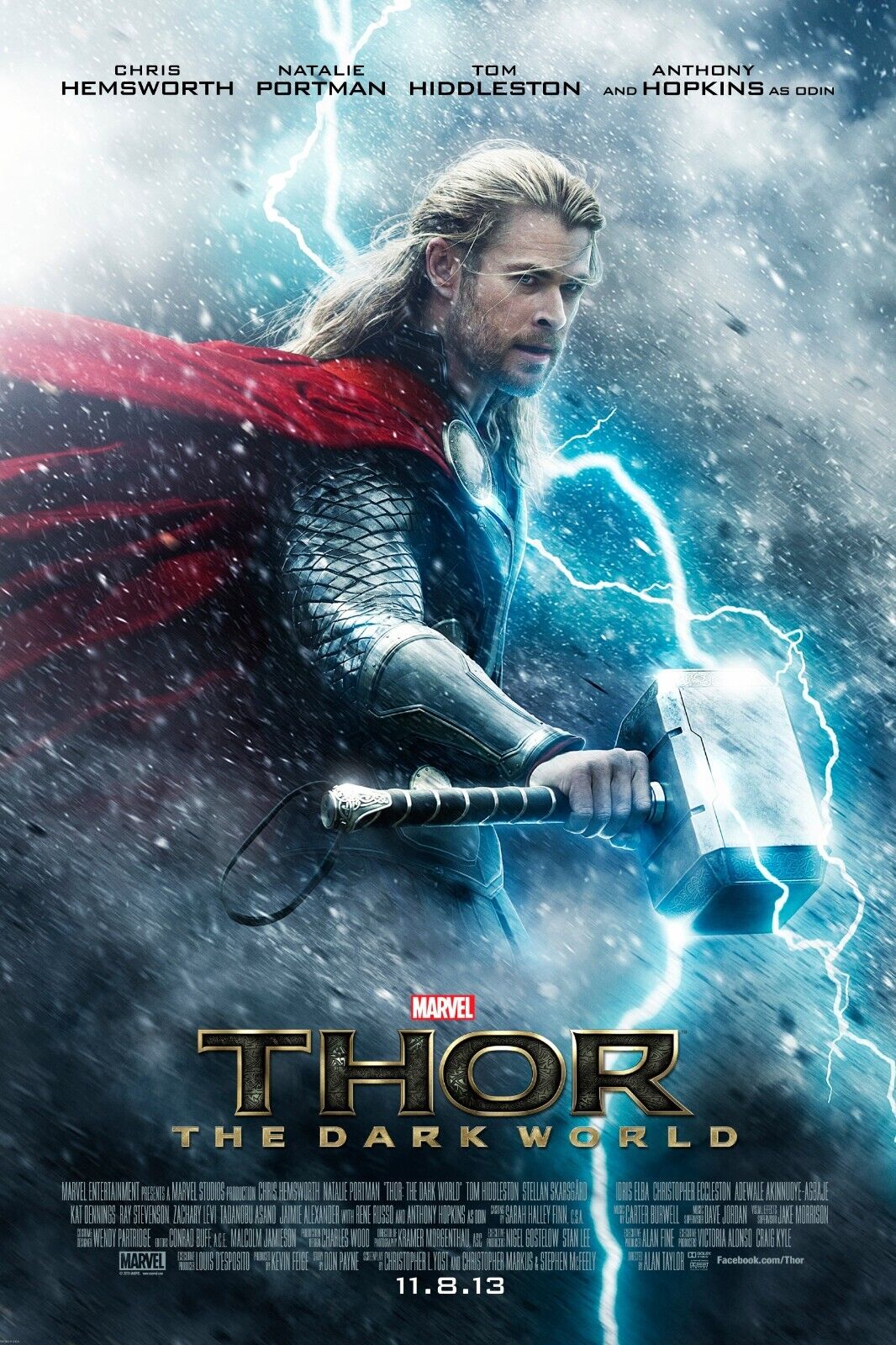 THOR THE DARK WORLD, NATHALIE PORTMAN, 2013, REPRO VINTAGE CINEMA POSTER, HQ