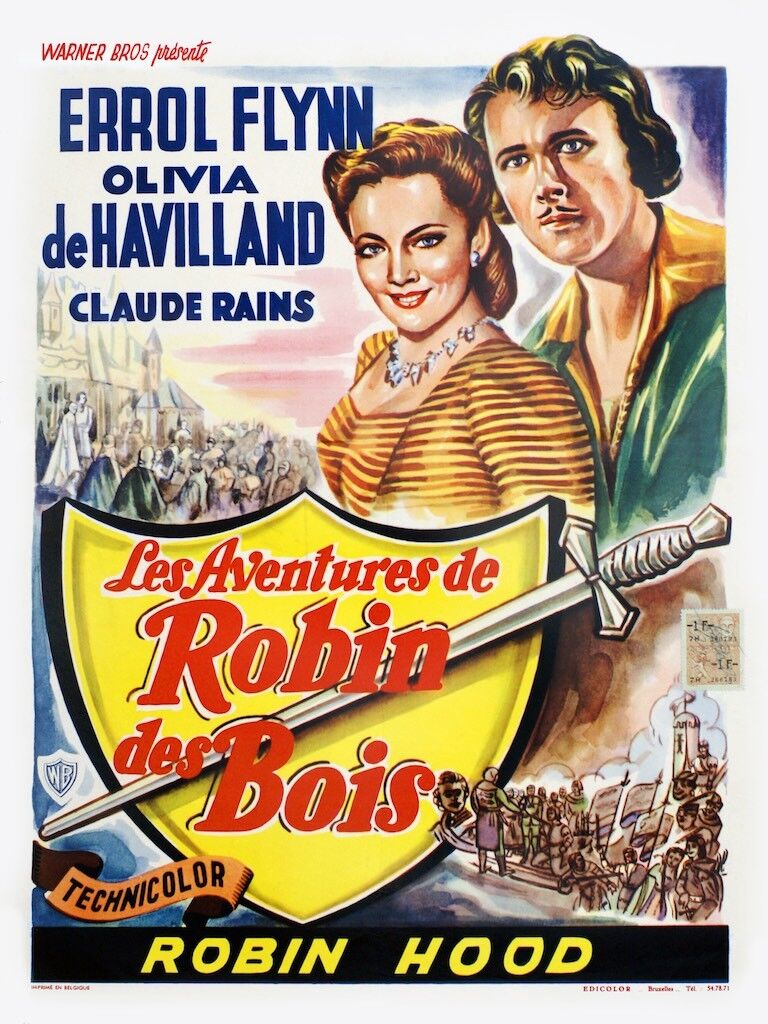 L’AVENTURE DE ROBIN DES BOIS, ERROL FLYNN, 1938, REPRO MOVIE POSTER, VINTAGE, HQ