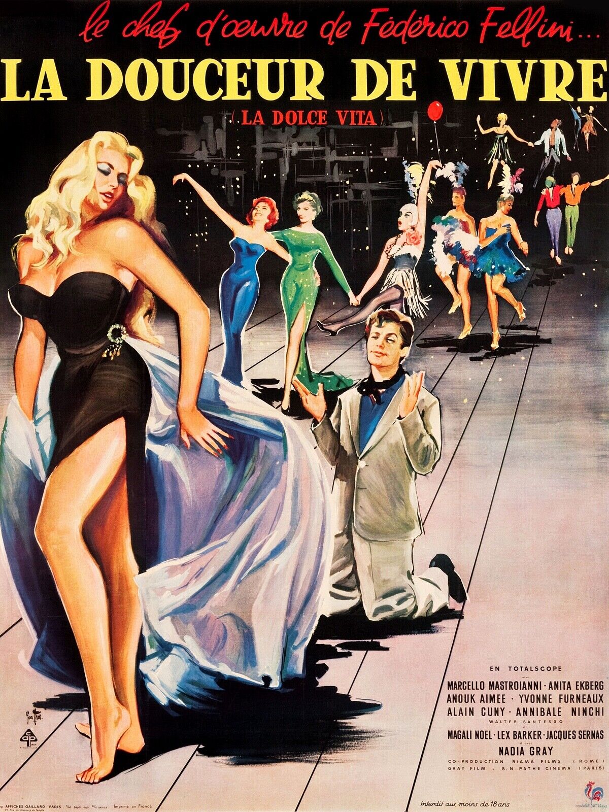 THE SWEETNESS OF LIFE, LA DOLCE VITA, FEDERICO FELLINI, 1960, Repro movie poster, VINTAGE, HQ