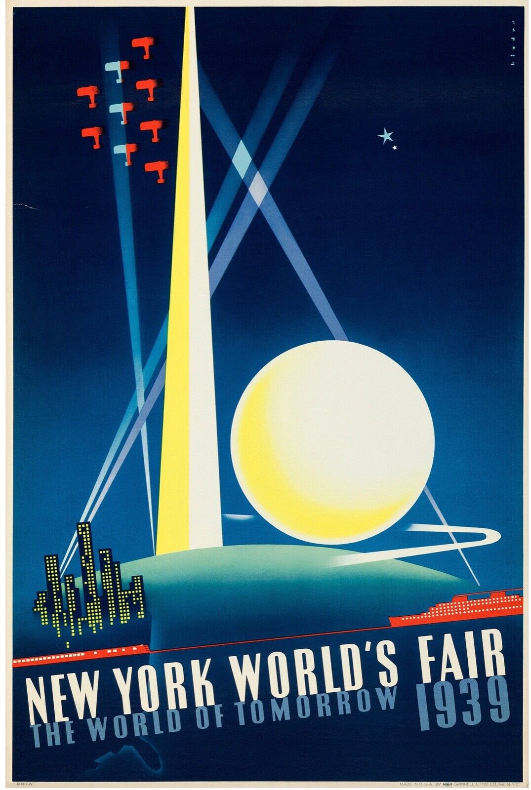 FERIA MUNDIAL DE NUEVA YORK, 1939 Y 1964, REPRODUCCIÓN DE CARTEL ANTIGUO DE LA FERIA MUNDIAL, HQ