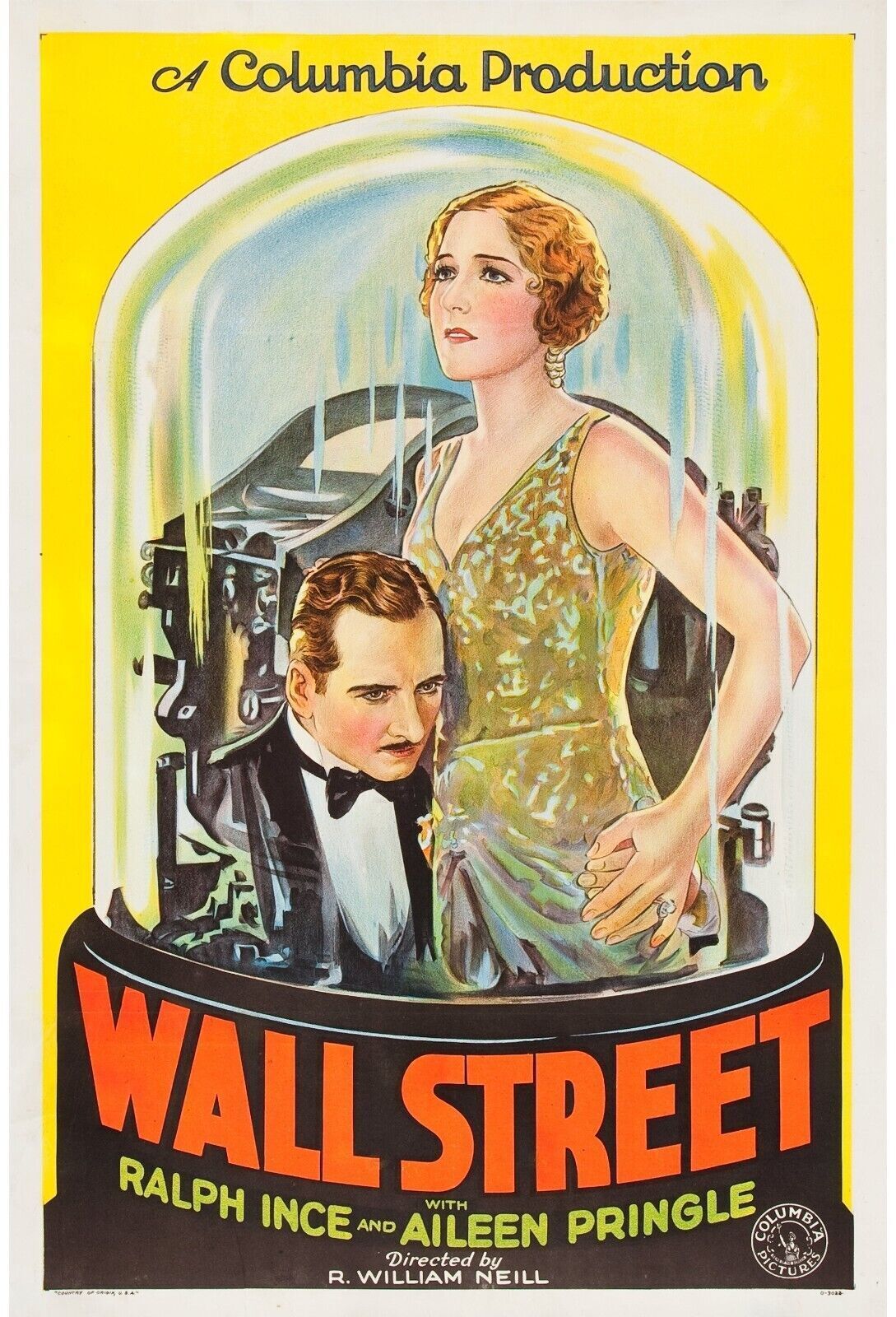 WALL STREET, RALPH INCE, AILEEN PRINGLE, 1929, repro affiche cinéma, HQ