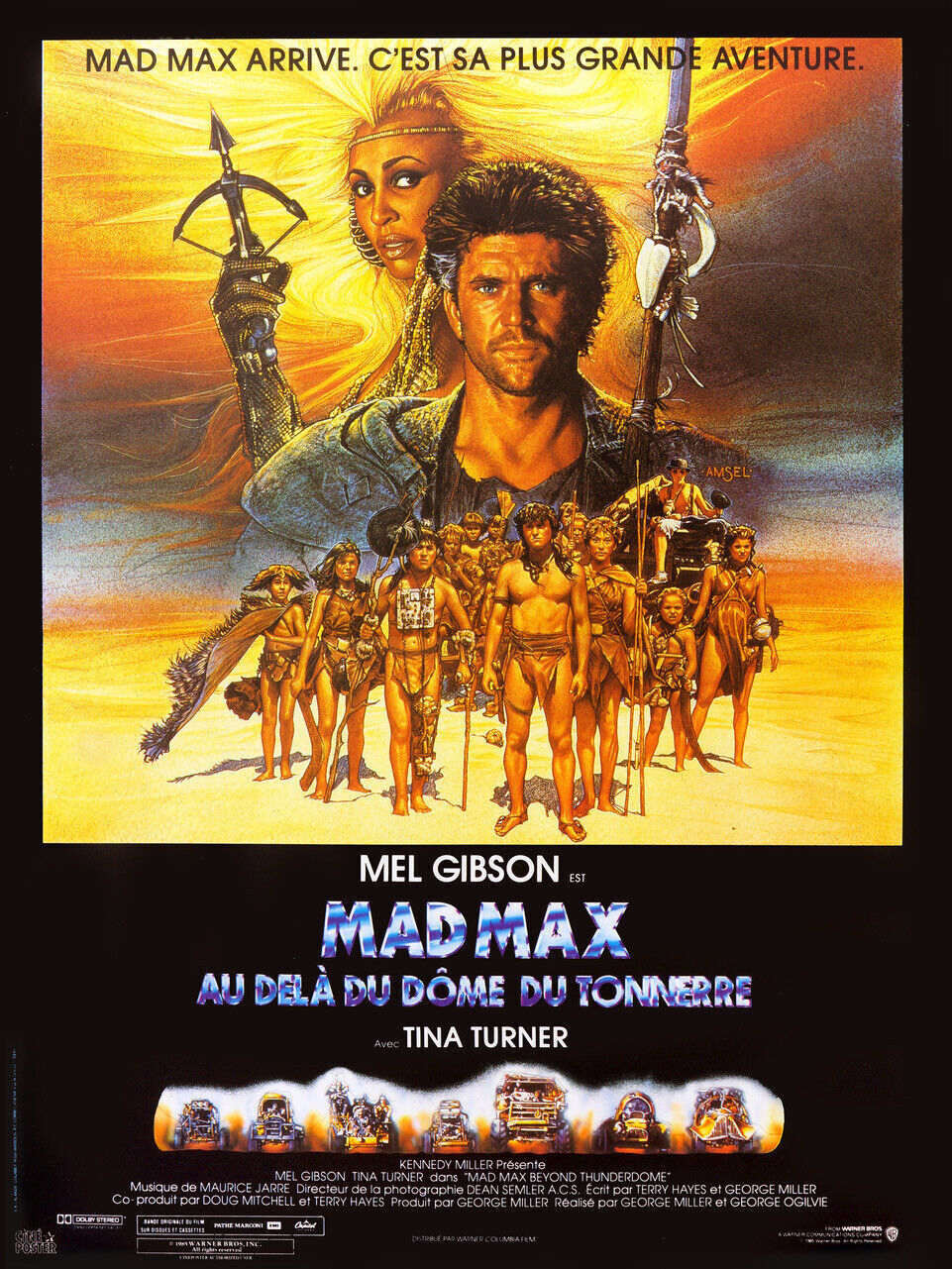 MAD MAX, BEYOND THUNDER, MEL GIBSON, 1985, REPRO VINTAGE CINEMA POSTER, HQ