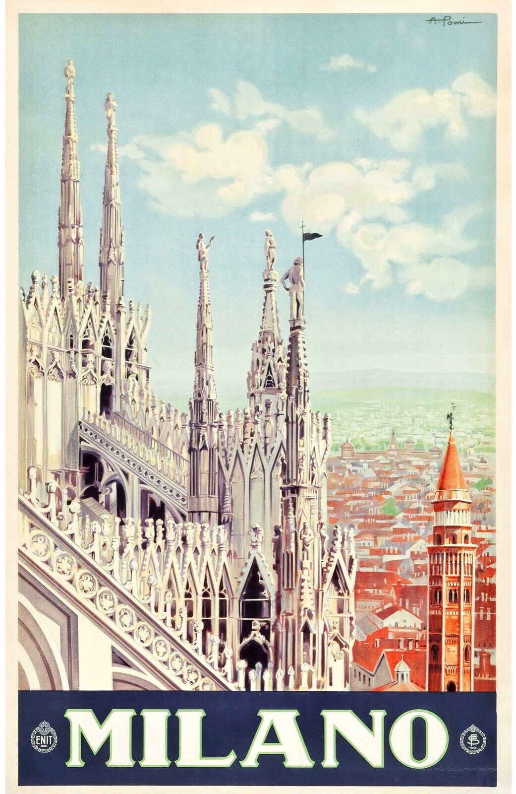 MILAN (MILANO) CATHEDRAL, ITALY, Repro Vintage Tourism Poster, HQ